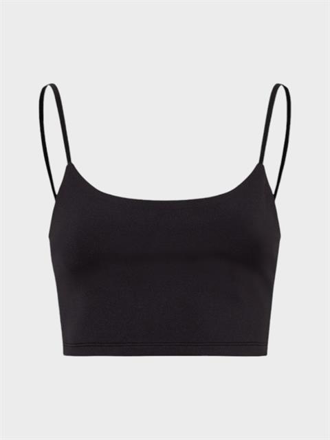 İp Askılı Yuvarlak Yakalı Crop  Body- Siyah