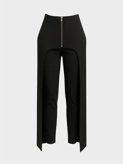 Çok Yönlü Modüler Aksesuarlı Düz Paça Pantolon - Siyah