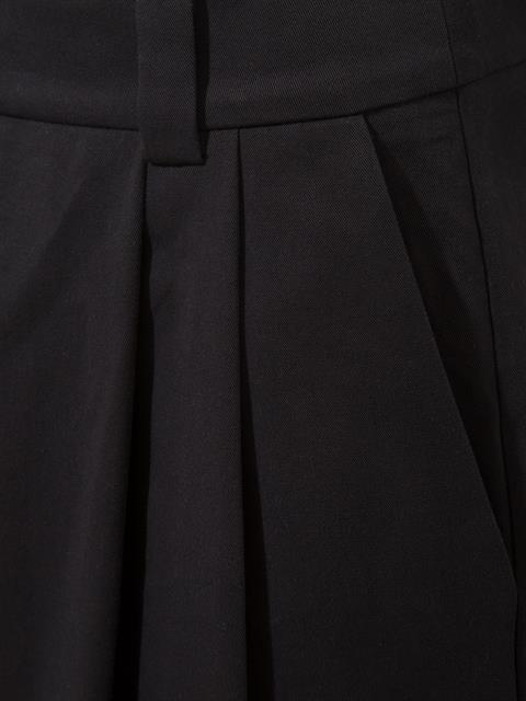 Dökümlü Kesim Pile Detaylı Koton Kumaş Palazzo Pantolon - Siyah