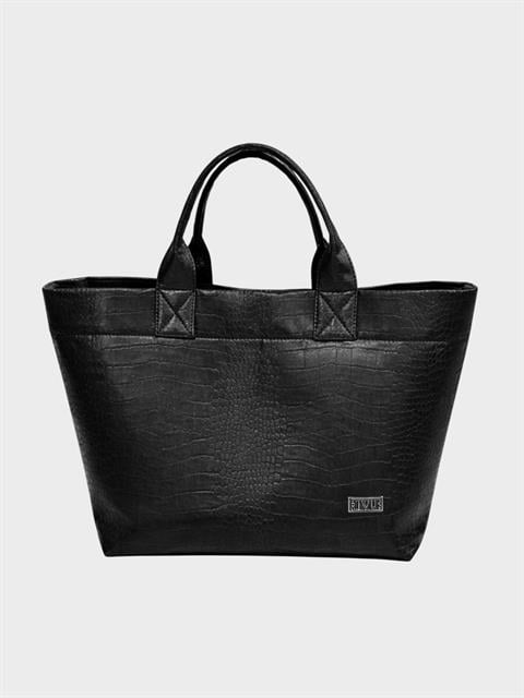 Form Croco Tote Large Çanta - Siyah