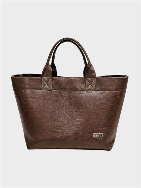 Form Croco Tote Large Çanta - Kahve