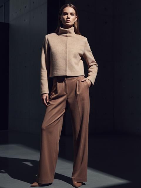 Kaşe Kısa Ceket - Bej