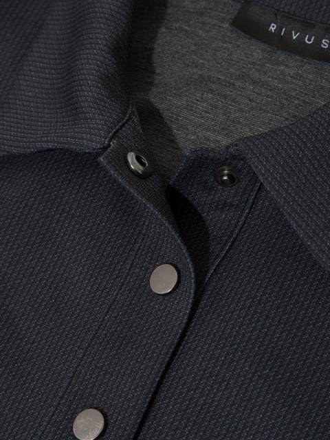 Klasik Yaka Çıtçıt Detaylı Uzun Kollu Bluz - Lacivert