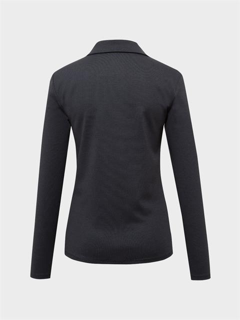 Klasik Yaka Çıtçıt Detaylı Uzun Kollu Bluz - Lacivert