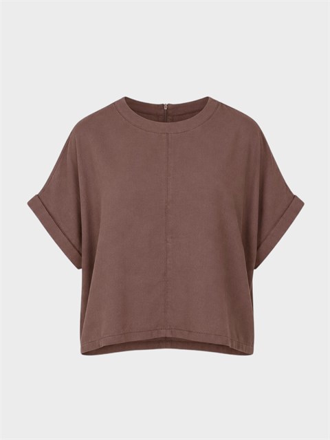 Modal Rahat Kesim T-shirt - Kahve