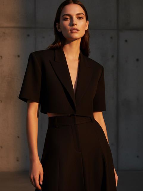 Modern Fit Kısa Blazer Ceket - Siyah