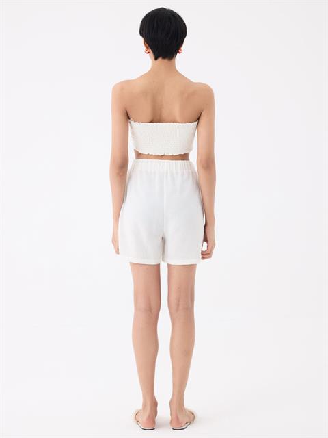 Önü Bağlamalı Sırtı Gipeli Straplez Büstiyer - Ekru