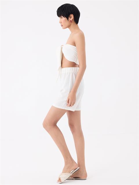 Önü Bağlamalı Sırtı Gipeli Straplez Büstiyer - Ekru