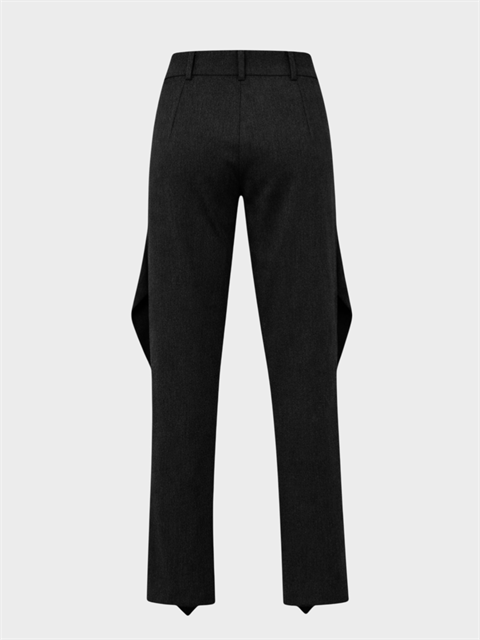 Önü Yırtmaç Detaylı Pantolon - Siyah