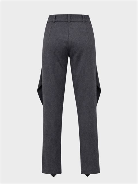 Önü Yırtmaç Detaylı Pantolon - Gri