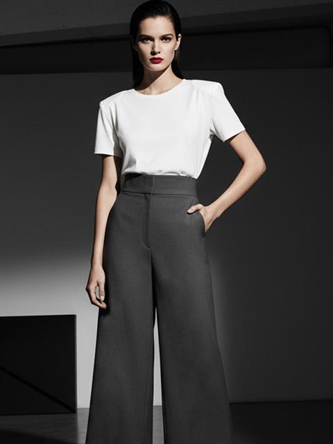 Ultra Yüksek Bel Culotte Pantolon - Gri