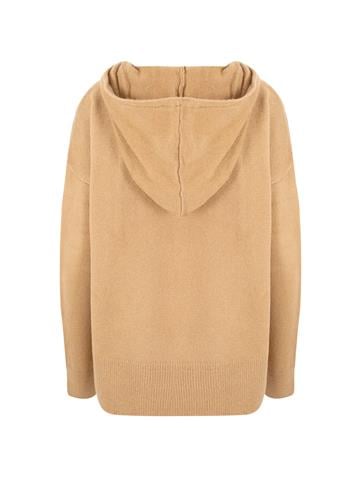 Kapüşonlu Triko Kazak - Vizon