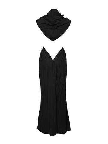 Kapüşonlu Uzun Kimono - Siyah