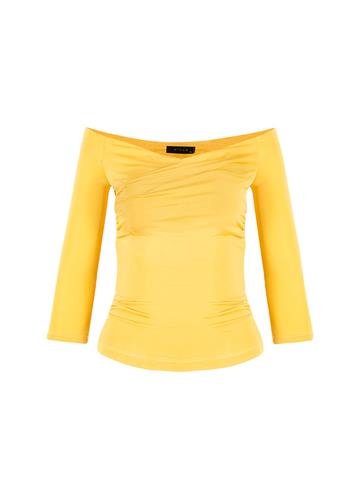 Kayık Yaka Body - Sarı