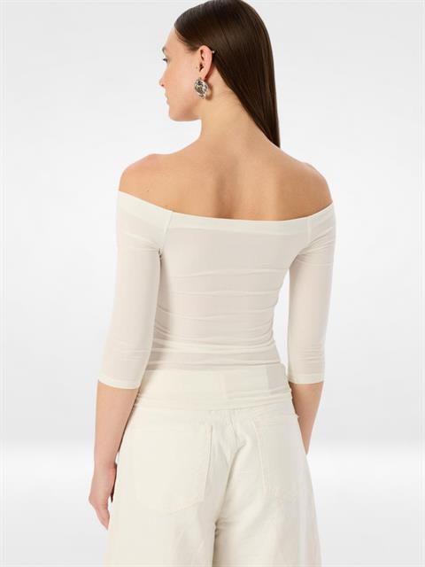 Kayık Yakalı Bluz - Ekru