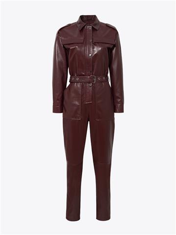 Kemerli Deri Tulum - Bordo