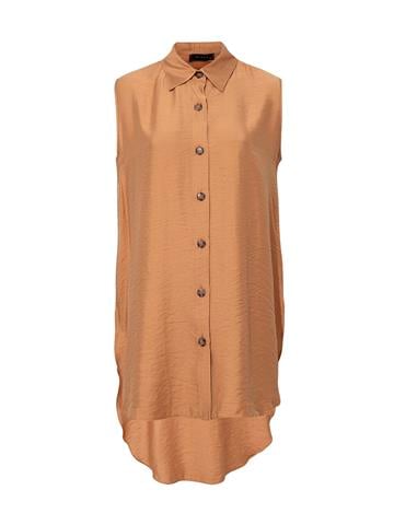 Kolsuz Rahat Kesim Gömlek - Vizon