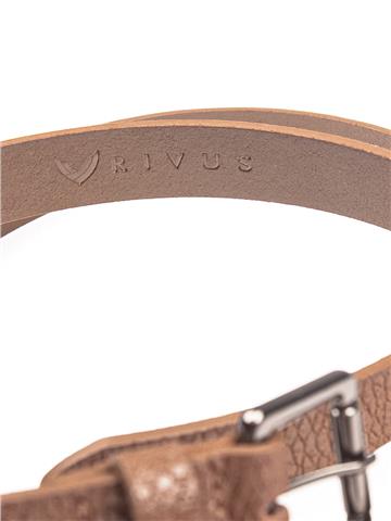 Nikel Kaplama Kare Metal Tokalı İnce Deri Kemer- Karamel