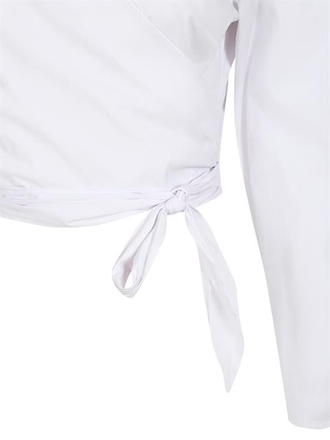 Kuşaklı Koton Gömlek - Beyaz