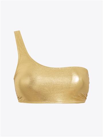 Light Gold Rengi Tek Omuz Bikini Takımı - Gold