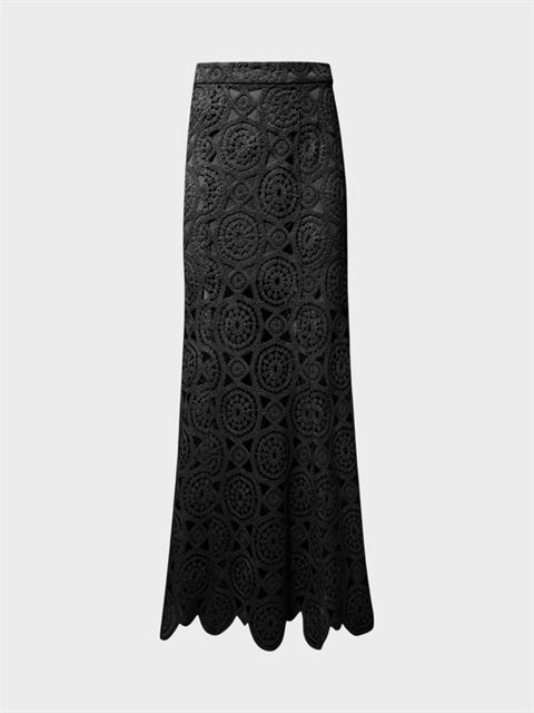 Maxi Boy Dantel Etek - Siyah