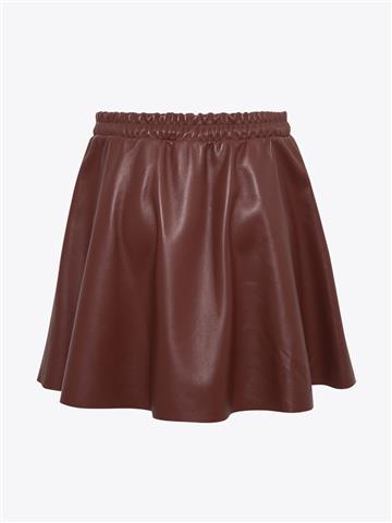 Mini Deri Etek - Bordo