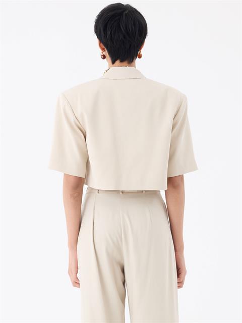 Modern Fit Kruvaze Ceket - Bej