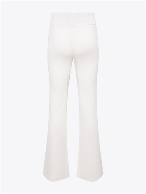 Önden Yırtmaçlı Midi Boy Triko Pantolon - Ekru