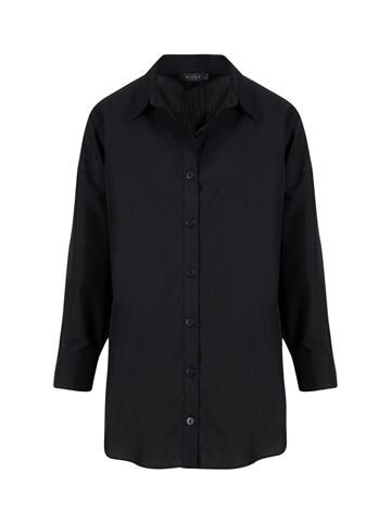 Oversıze Düşük Omuz Gömlek - Siyah