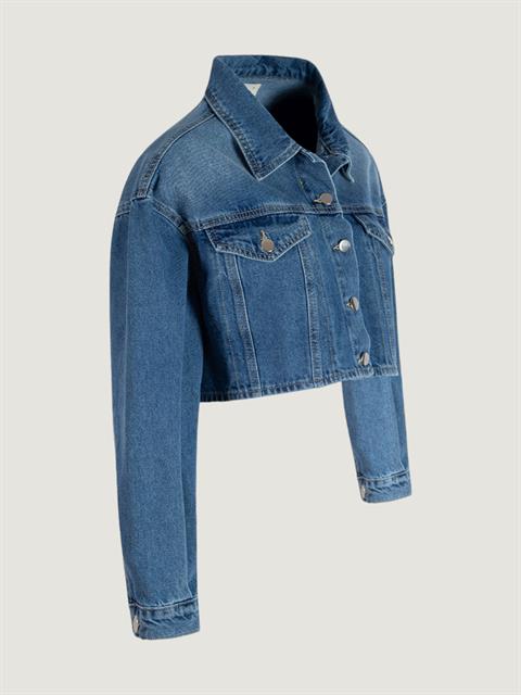 Oversize Jean Ceket - Mavi