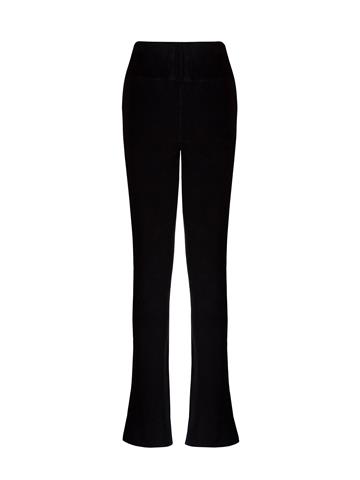 Paçası Yırtmaçlı Triko Pantolon - Siyah