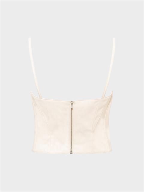 Vegan Deri Büstiyer - Ekru