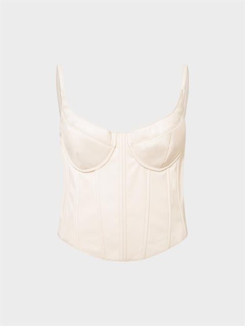 Vegan Deri Büstiyer - Ekru