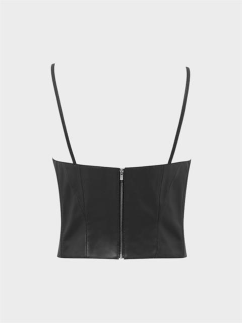 Vegan Deri Büstiyer - Siyah