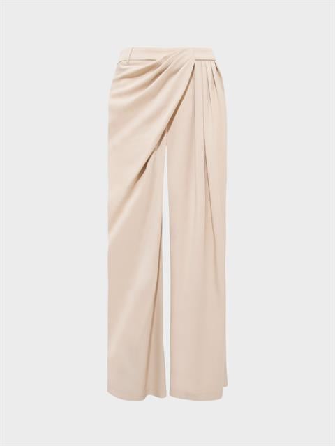 Pile Detaylı Tasarım Pantolon - Bej