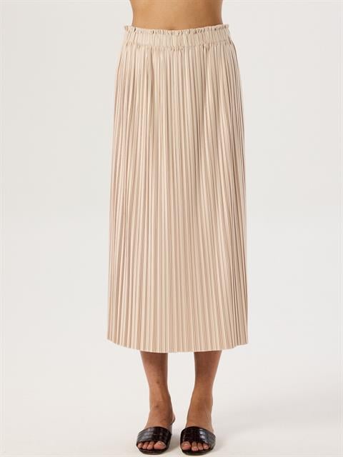 Piliseli Midi Boy Etek - Bej