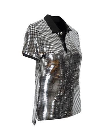 Polo Yaka Pullu T-Shirt - Silver