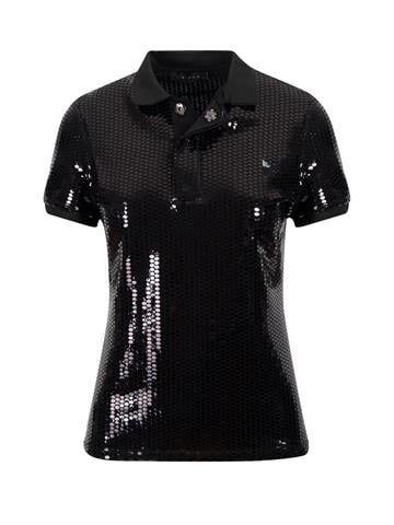 Polo Yaka Pullu T-Shirt - Siyah