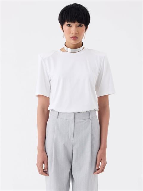 Premium Yumuşak Tuşeli Vatkalı T-Shirt - Beyaz