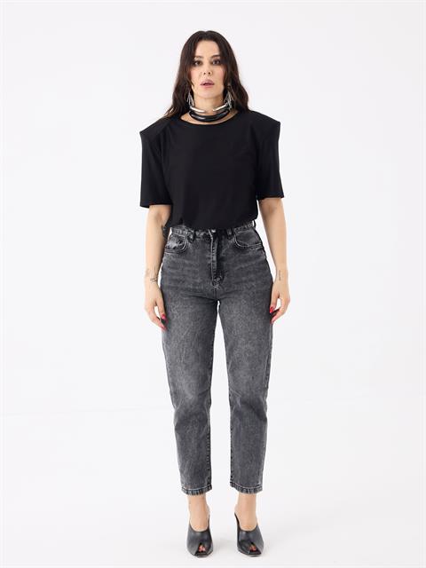 Premium Yumuşak Tuşeli Vatkalı T-Shirt - Siyah