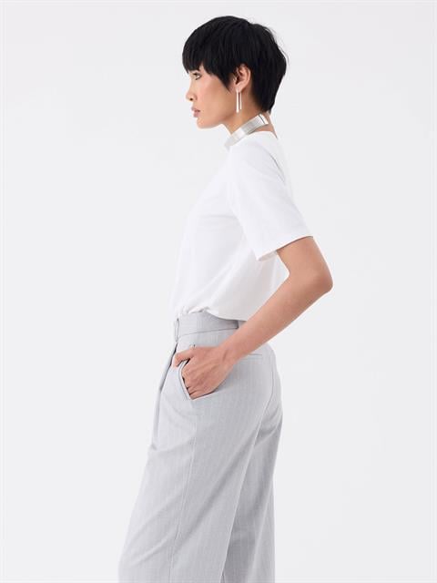 Premium Yumuşak Tuşeli Vatkalı T-Shirt - Beyaz