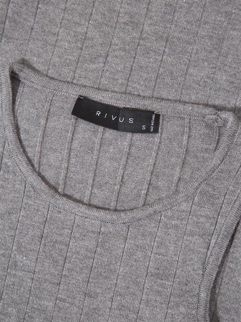 Sıfır Kollu Halter Yaka Örme Bluz - Gri