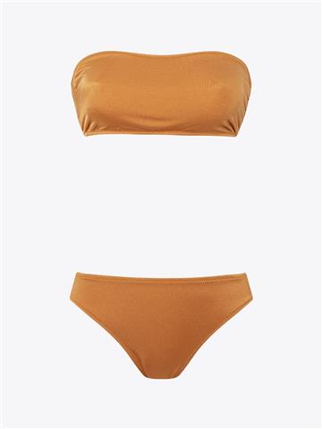 Straplez Kayısı Rengi Bikini Takımı - Oranj