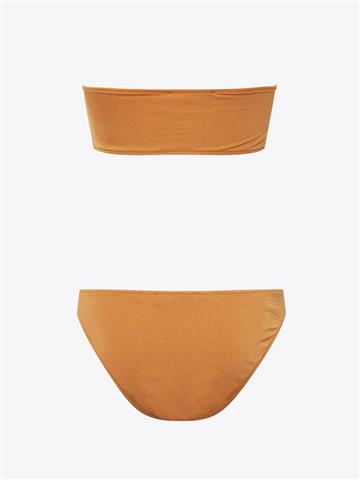 Straplez Kayısı Rengi Bikini Takımı - Oranj