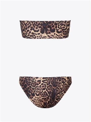 Straplez Leopar Bikini Takımı - Leopar
