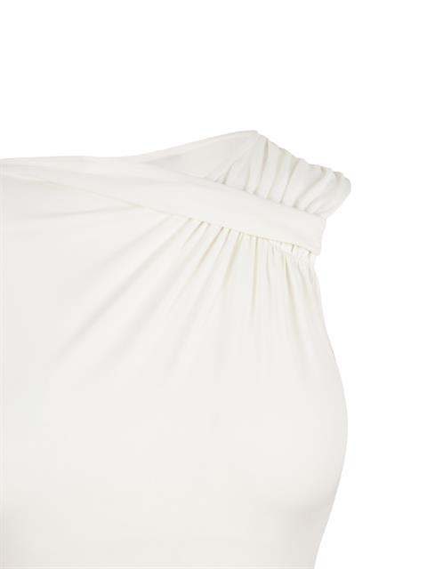 Tek Kol Yaka Detaylı Çıtçıtlı Body - Ekru