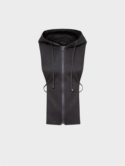 Trençkot Veya Ceket İçi Kapüşonlu Sweatshirt Görünümlü İç Parça - Çizgili