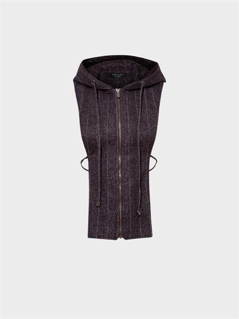 Trençkot Veya Ceket İçi Kapüşonlu Sweatshirt Görünümlü İç Parça - Mürdüm