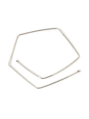 Ucu Top Kapamalı Beşgen Kolye - Silver