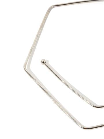 Ucu Top Kapamalı Beşgen Kolye - Silver